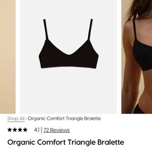 MATE the Label Jet Black Triangle Bralette, Size Small.